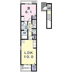 ガイドウェイバス志段味線 川村駅 徒歩3分の賃貸アパート 2階1LDKの間取り
