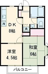 パークハイツ 2DKの間取図画像