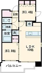 CASA VISTA ASATO 3階2LDKの間取り