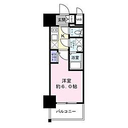 エスリード新大阪ザ・プレミアWEST 15階1Kの間取り