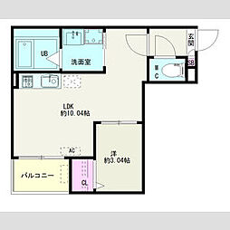 Jack daikoI 1階1LDKの間取り