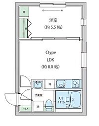 レオーネ早稲田 2階1LDKの間取り