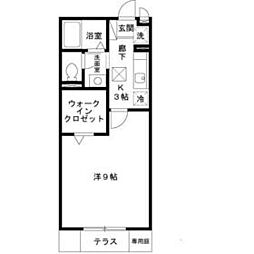 メルベーユ祥 2階1Kの間取り
