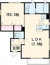 東武東上線 大山駅 徒歩8分の賃貸アパート 1階1LDKの間取り