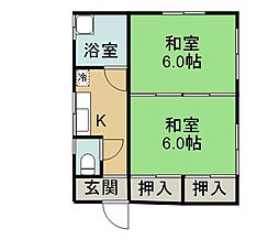 クレセント藤代A 1階2Kの間取り