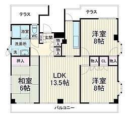メゾンアタカ 4階3LDKの間取り