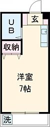 コンフォートＳ 1階ワンルームの間取り