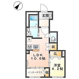 キャメロット八王子 1階1LDKの間取り