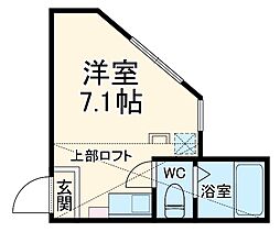 ユナイト山手エマヌエーレ 1階ワンルームの間取り