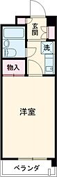 小田急小田原線 千歳船橋駅 徒歩9分の賃貸マンション 2階1Kの間取り