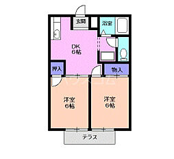 シティハイツアーサ 2DKの間取図画像