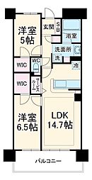 パデシオン西大路御池駅前 5階2LDKの間取り