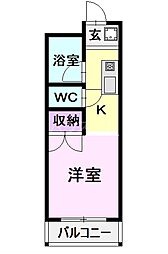 JR中央本線 神領駅 徒歩12分の賃貸マンション 3階ワンルームの間取り