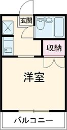 ハイム尾嵜小金井Ａ棟 1階1Kの間取り