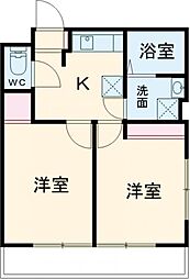 ラフィーネ中町 1階2Kの間取り