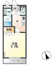 コンフォース・住吉 3階1Kの間取り