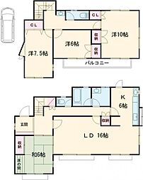 小田急小田原線 経堂駅 徒歩5分の賃貸一戸建て 1階4LDKの間取り