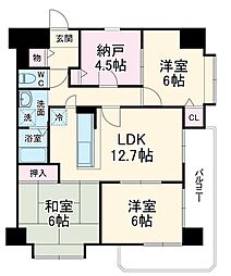 中央マンション名駅 6階3SLDKの間取り