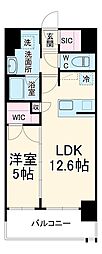 S-RESIDENCE亀島駅前blaze 5階1LDKの間取り