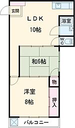 瑞穂ビル 5階2LDKの間取り