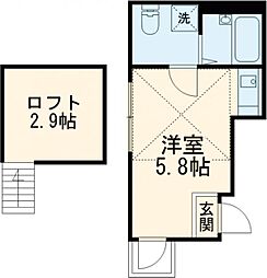 コンフォート北綾瀬 3階ワンルームの間取り