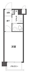 フラッツ100 3階1Kの間取り