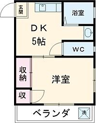 センチュリー三鷹 3階1DKの間取り