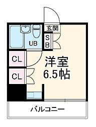 文教大学指定寮クレストセンバ ワンルームの間取図画像