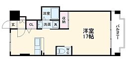 コーポ弥生 2階ワンルームの間取り