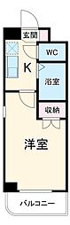 名古屋市営名城線 茶屋ヶ坂駅 徒歩9分の賃貸マンション 3階1Kの間取り