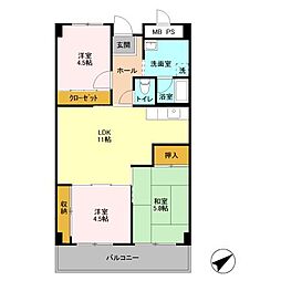 ファーストコーポ幕張本郷 8階3LDKの間取り