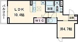 セレスティア亀有 3階1LDKの間取り