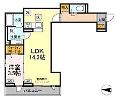 D-SOLACE幕張本郷1丁目 1階1LDKの間取り