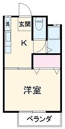 クレールK 1DKの間取図画像