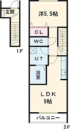 Limel(リメル) 2階1LDKの間取り