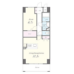 名古屋市営東山線 今池駅 徒歩5分の賃貸マンション 6階1LDKの間取り