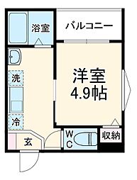 MELDIA西川口II 1階1Kの間取り