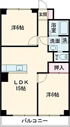 Chez Moi Maebashi シェモワ前橋 4階2LDKの間取り