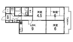 パークテラス桂川 112 1階3LDKの間取り