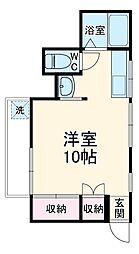 レジデンス・ホノII 2階1Kの間取り