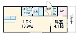 N51APARTMENT桑名 1階1LDKの間取り