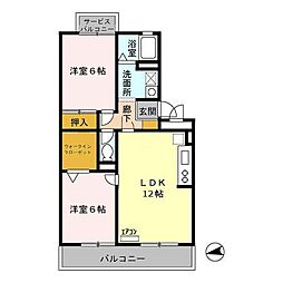 パンプキンハウス 3階2LDKの間取り