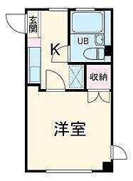 ラデヴィーナ日進 2階1Kの間取り