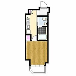 JR京浜東北・根岸線 蒲田駅 徒歩7分の賃貸マンション 4階1Kの間取り