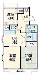 リブセンチュリー小手指 3DKの間取図画像