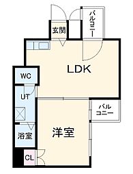 StationView加納 4階1LDKの間取り
