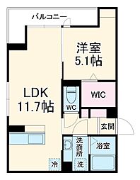 D-ROOM富竹新田 2階1LDKの間取り