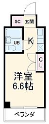 名古屋市営桜通線 吹上駅 徒歩8分の賃貸マンション 6階ワンルームの間取り