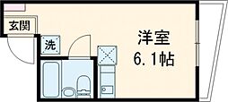 ダイヤモンドレジデンス蓮沼町 7階ワンルームの間取り