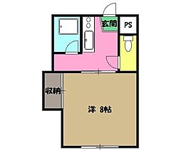 コーポ柏 1階1Kの間取り